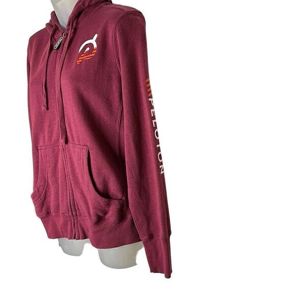 Peloton Zip Up Maroon Hoodie Size Small - Picture 3 of 6